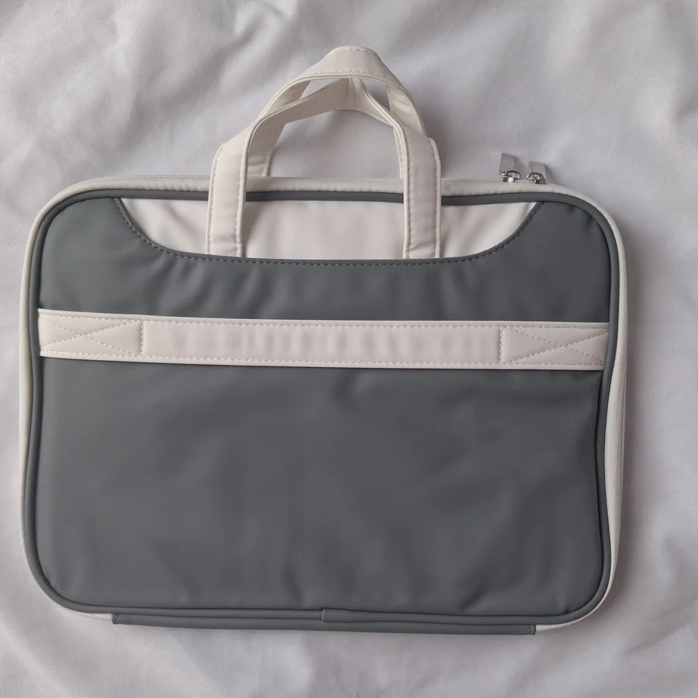 Stylish Gray and White Laptop Bag